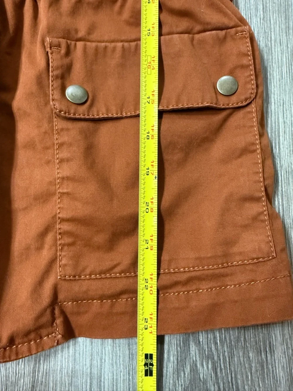 Banana Republic Cargo Coat Womens XS Petite Burnt Orange Chore Safari Cinch - Picture 7 of 9